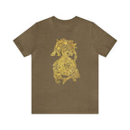 Golden Celtic Dice Dragon Shirt - Heather Olive / S