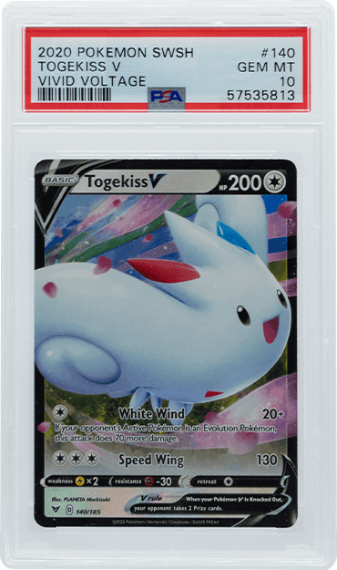 2020 POKEMON SWORD & SHIELD VIVID VOLTAGE TOGEKISS V #140 PSA 10 - 