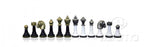 Chess Pieces - Black & White Metal Zinc and Wood Chess Pieces - 