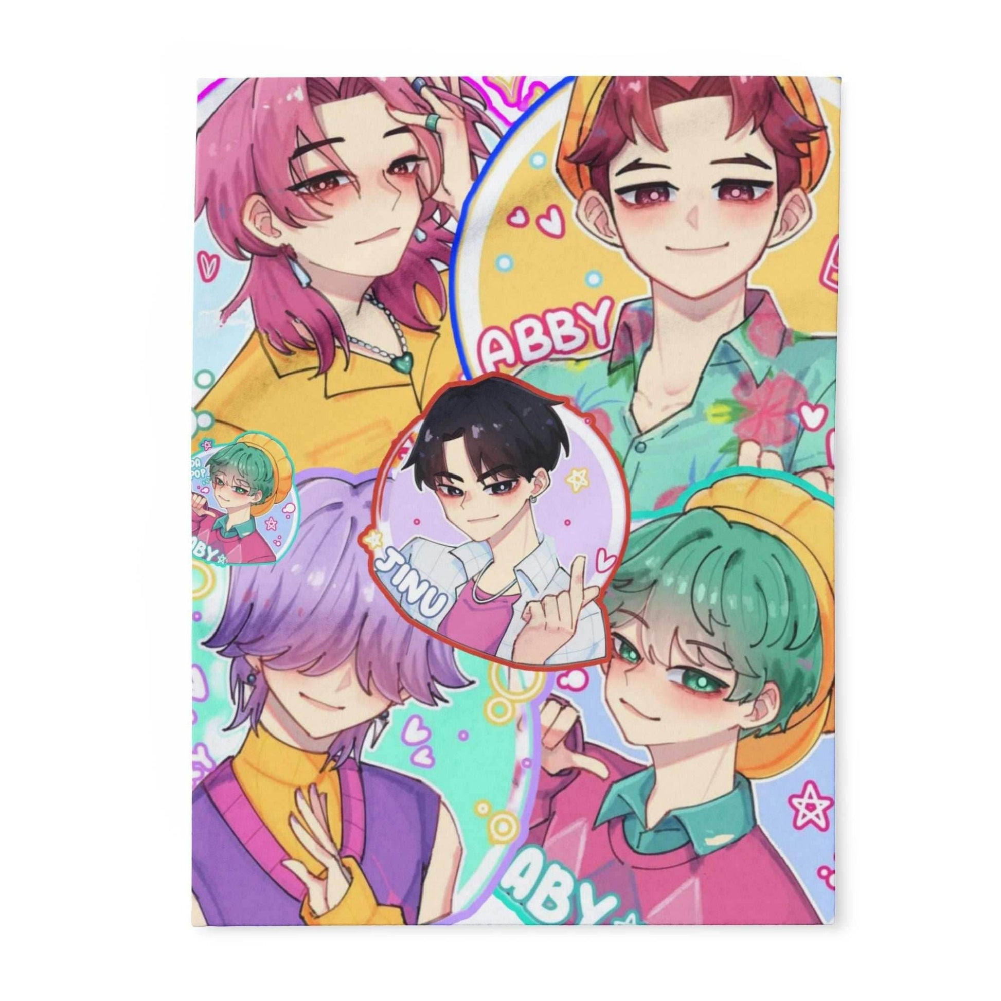 Anime-Inspired kpop boys Fleece Blanket, Cozy Throw Blanket, Personalized Gift, Home Decor, Unique Anime Blanket - 30'' × 40''