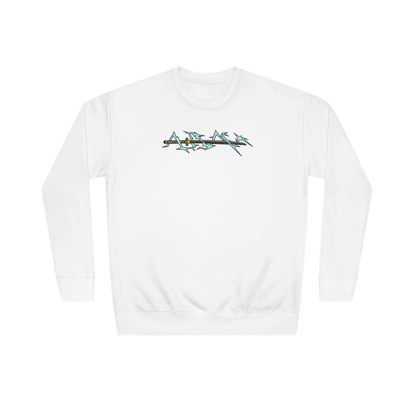 Zenitsu Sword Premium Anime Crewneck Sweatshirt - White / S