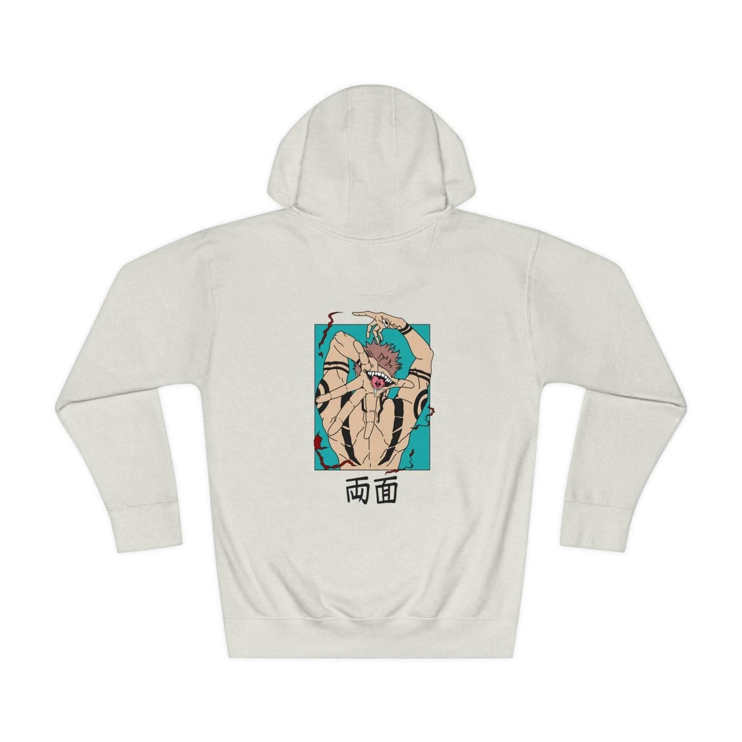 Sukuna x Itadori Premium Unisex Anime Manga Hoodie - Bone / S