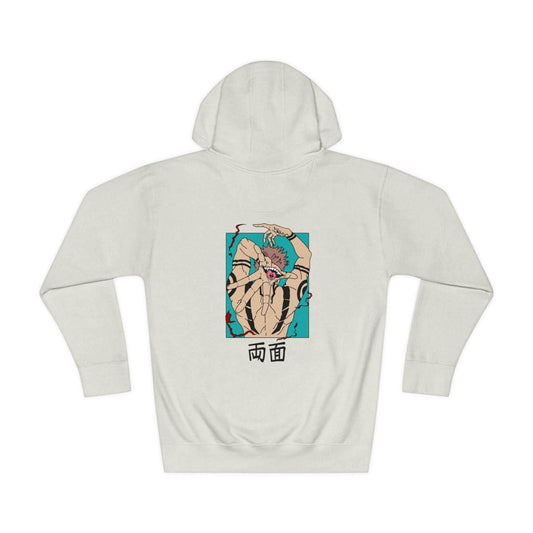Sukuna x Itadori Premium Unisex Anime Manga Hoodie - Bone / S