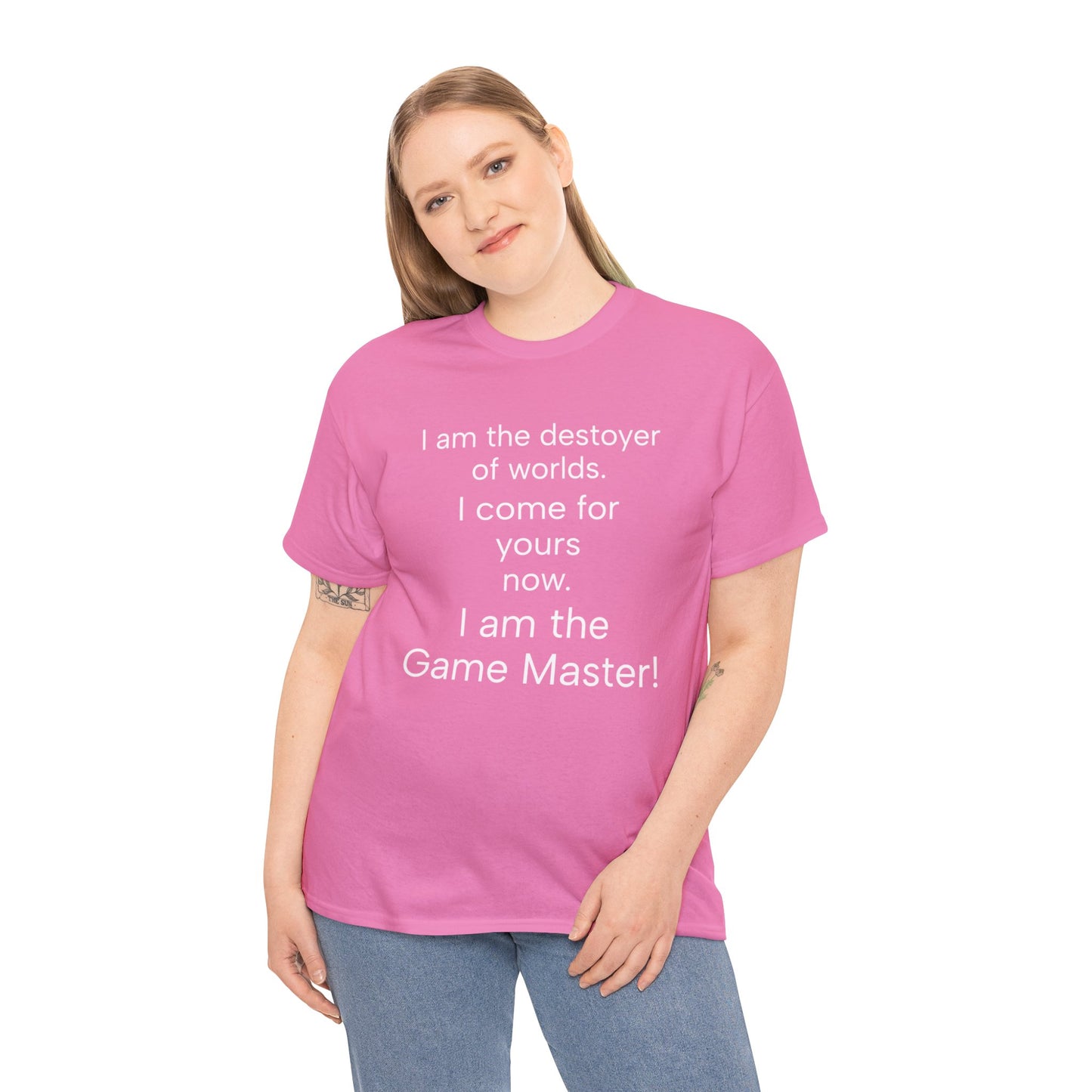 i am the destoyer of worlds, i am the game master Unisex Heavy Cotton Tee-DungeonDice1