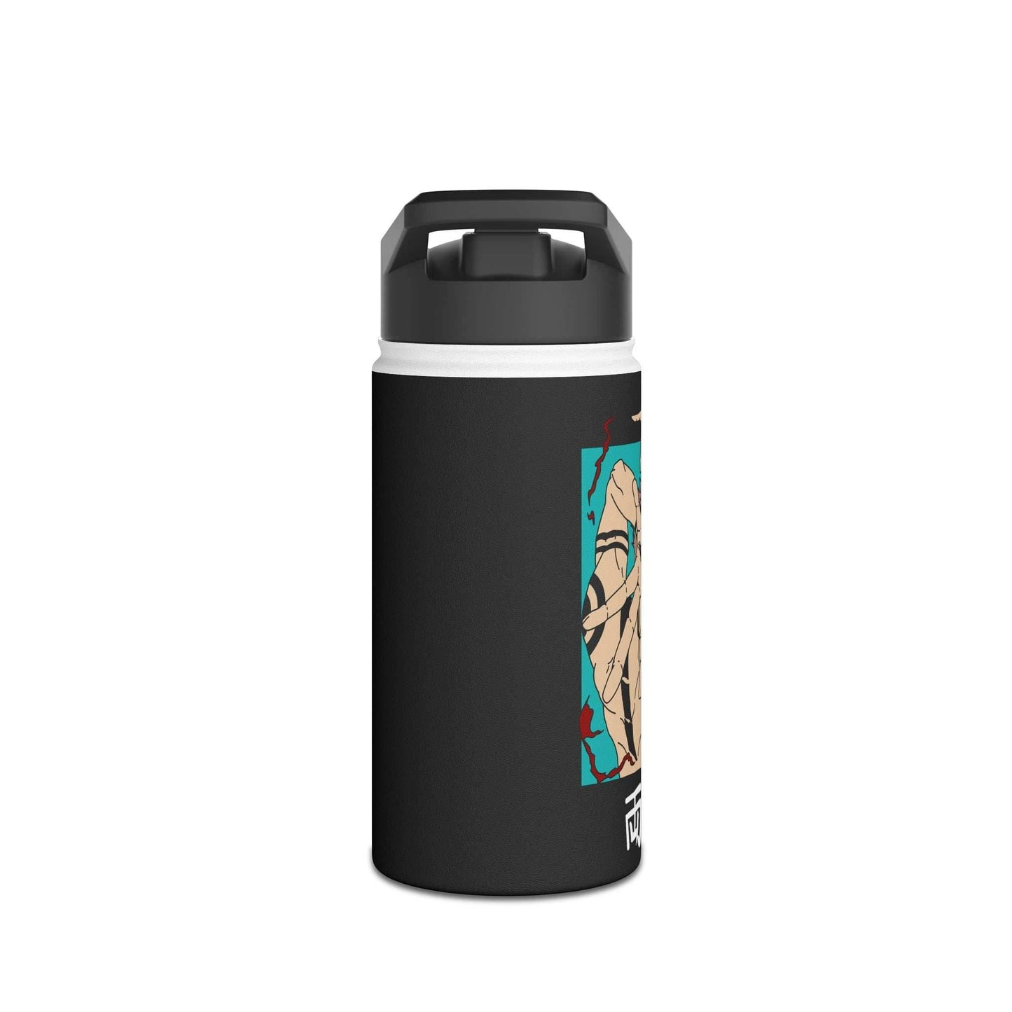 Stainless Steel Sukuna Anime Insulated Water Bottle With Standard Lid - 12oz / Black