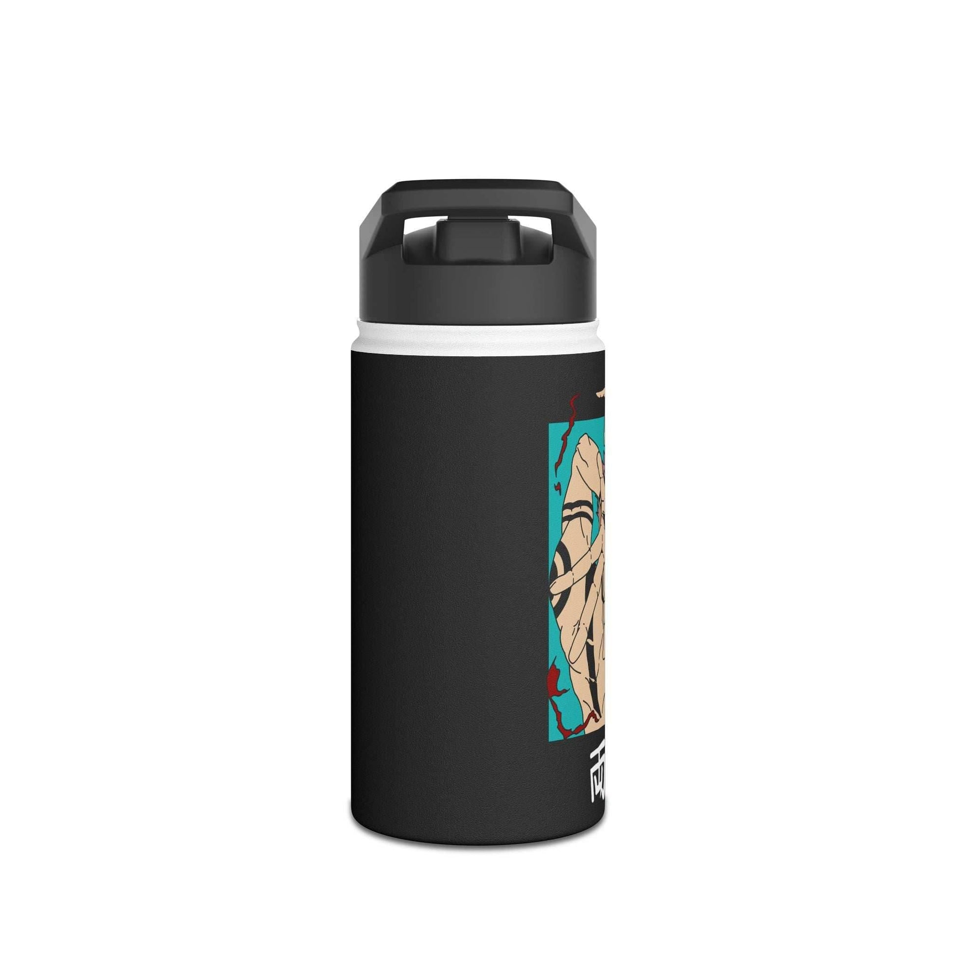 Stainless Steel Sukuna Anime Insulated Water Bottle With Standard Lid - 12oz / Black