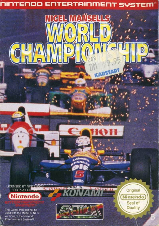 Nigel Mansell's World Championship Racing (Nintendo NES) - Game Manual Only