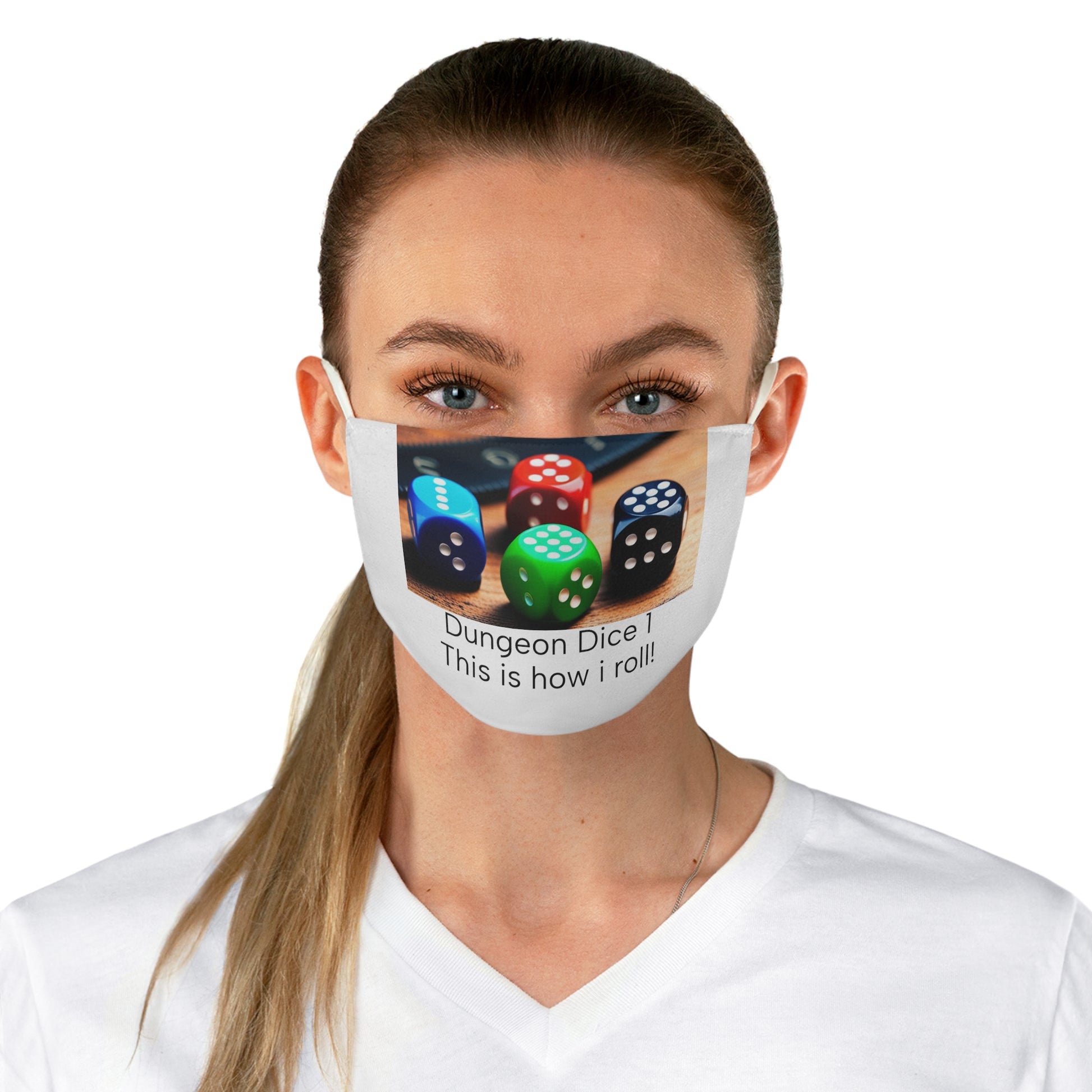Dungeon Dice 1 logo Fabric Face Mask-DungeonDice1