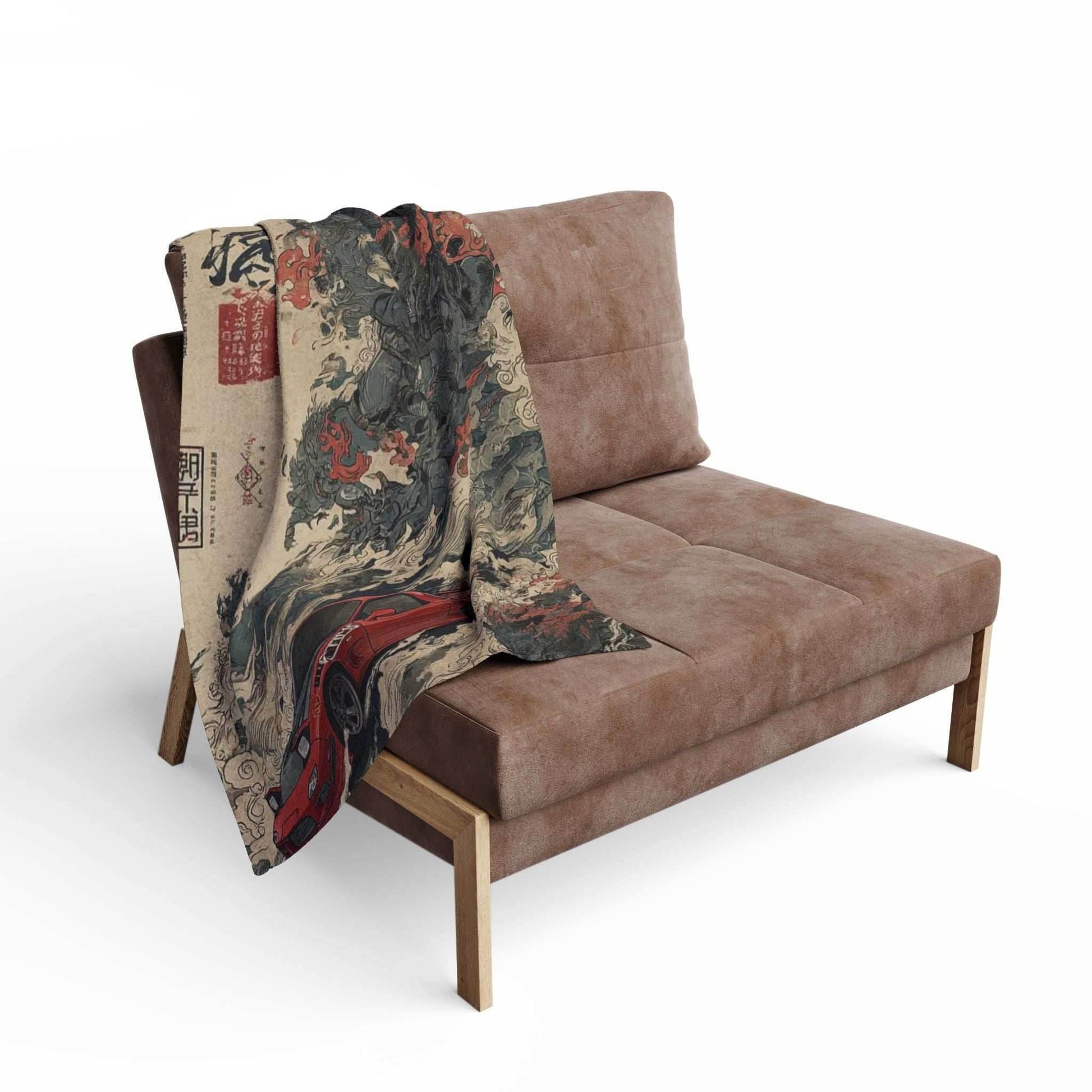 Japanese Art Car Arctic Fleece Blanket, Cozy Throw Blanket, Automotive Decor, Car Lover Gift, Comfortable Bedding, Unique Home Decor - 30'' × 40''