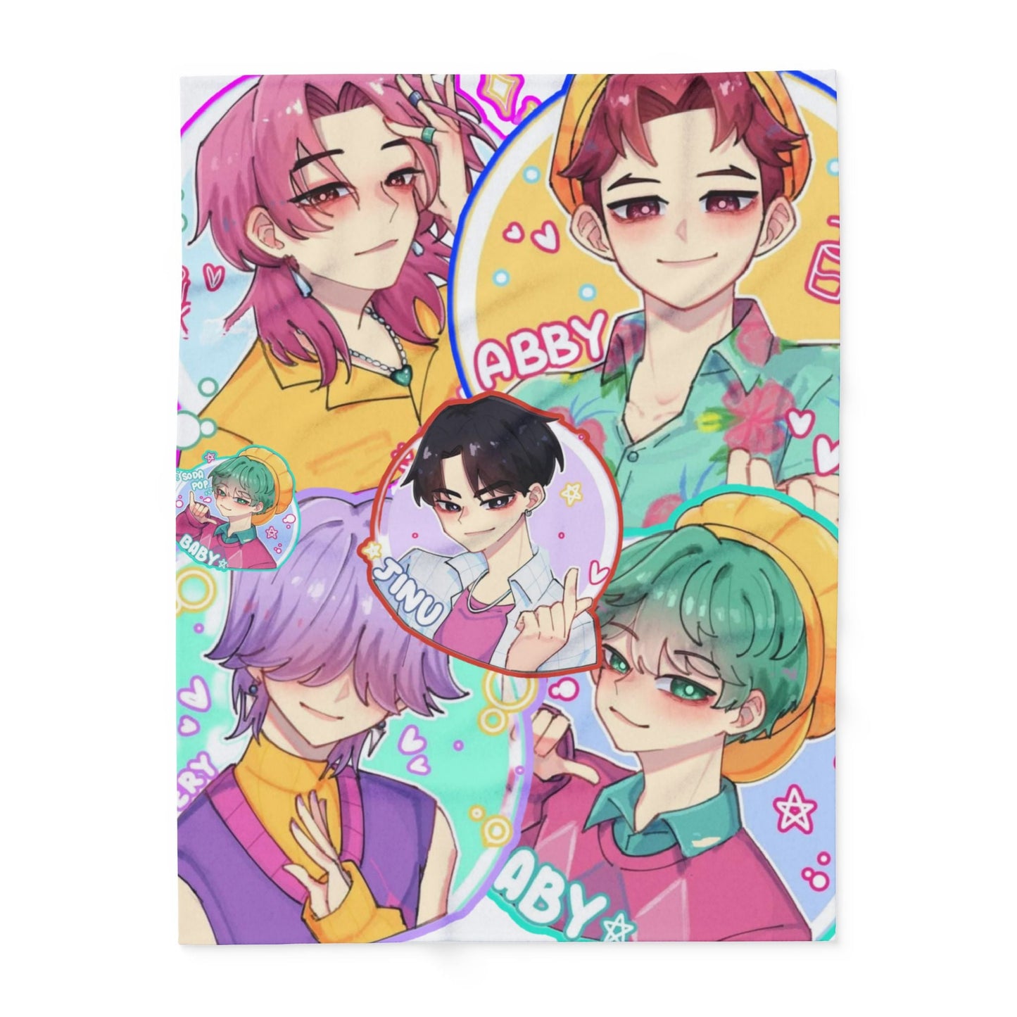 Anime-Inspired kpop boys Fleece Blanket, Cozy Throw Blanket, Personalized Gift, Home Decor, Unique Anime Blanket