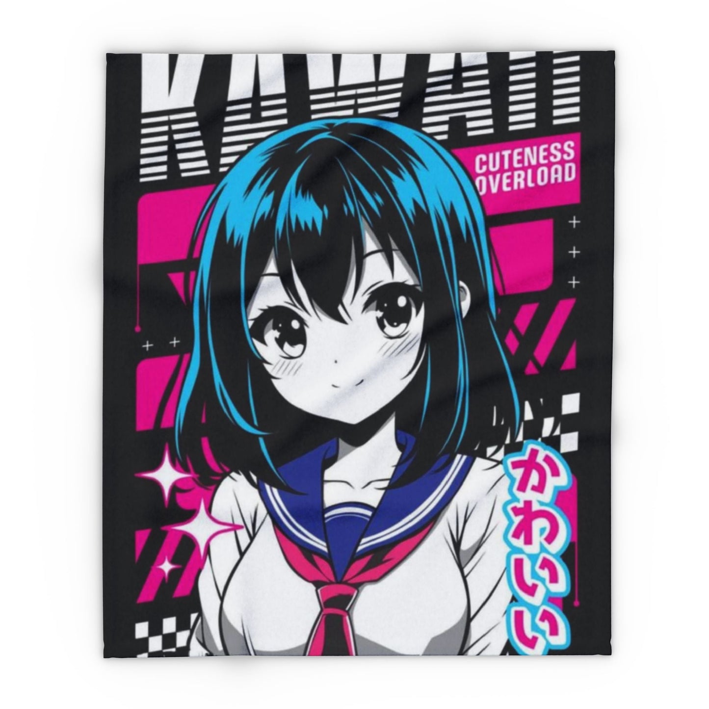 Kawaii Anime Arctic Fleece Blanket, Cozy Throw, Cute Decor, Modern Bedroom, Gift for Fans, Soft Snuggle Blanket