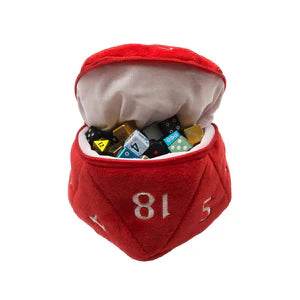 D20 Plush Dice Bag - Red & White