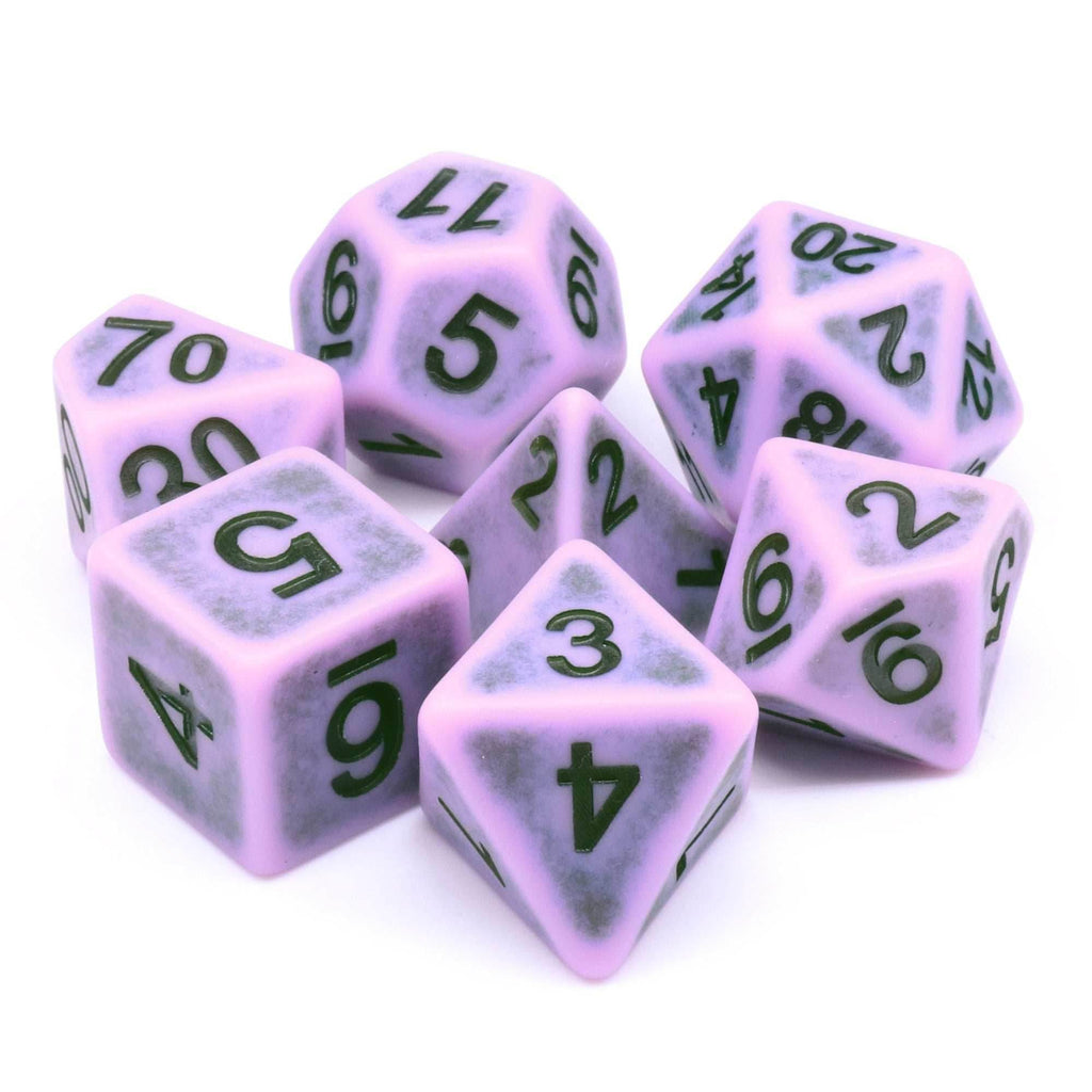 Swamp Fog Ancient 7-Dice Set Role Playing Dungeons and Dragons Dice (Purple) - 