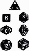 Opaque Polyhedral Black/white 7-Die Set - 