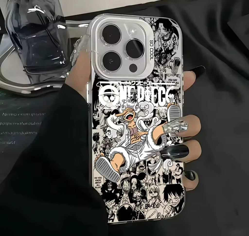 Luffyss Fourth Fifth Gear One Pieces Phone Case For iPhone 15 14 13 12 11 Pro Max X XR 8 7 Plus Candy Matte Shockproof Back Cover