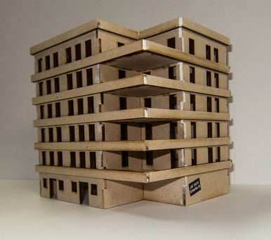 15mm Large Apartment Block (MDF) - 15MMDF152 - 