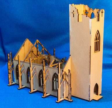 15mm Ruined Church/Cathedral (MDF) - 15MMDF351 - 