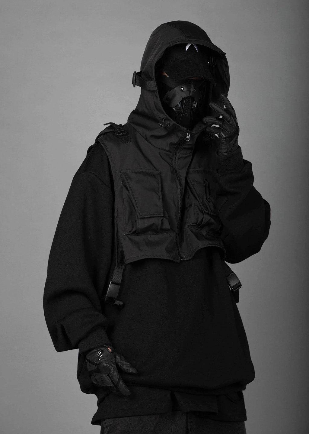 HiH34 Black Tech Guard Hoodie - Black / M