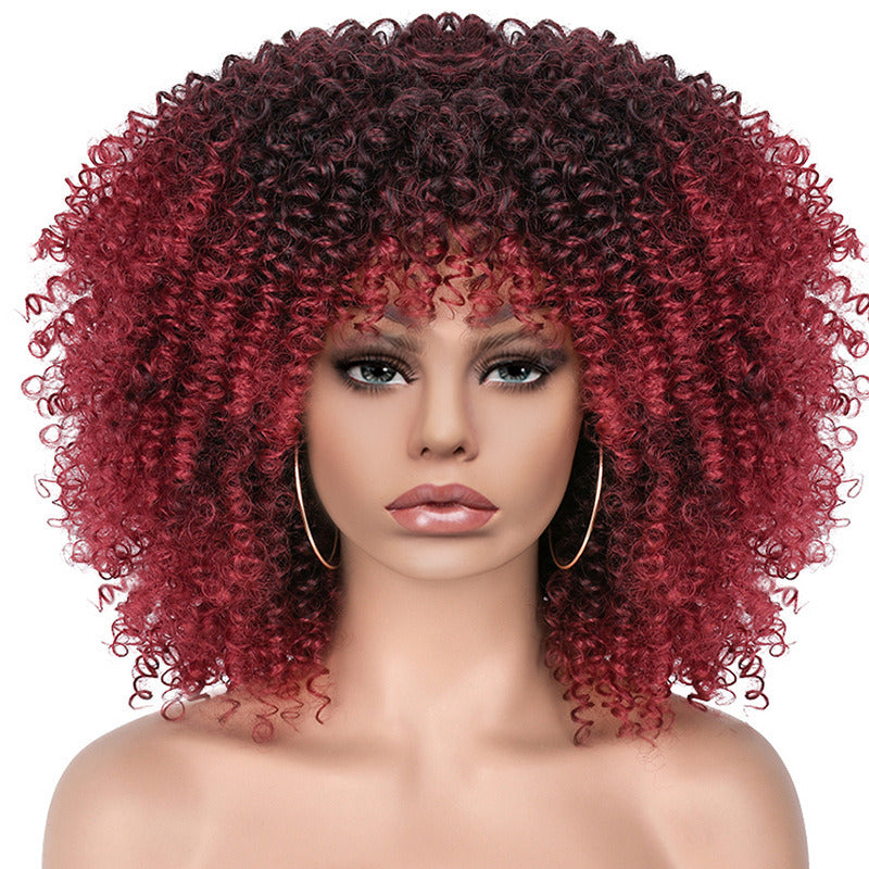 15Inch Curly Wigs for Black Women Afro Bomb Curly Wig