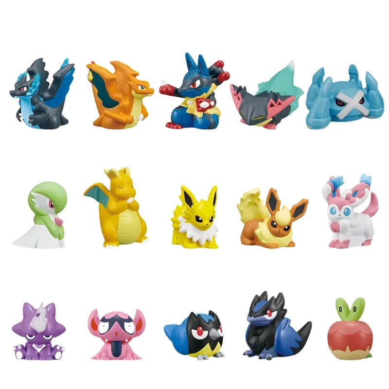 15Pcs/set Genuine Pokemon Pikachu Gengar Mewtwo Charizard Finger Doll Finger Set Decorative Doll Action Figure Model Toys Gift