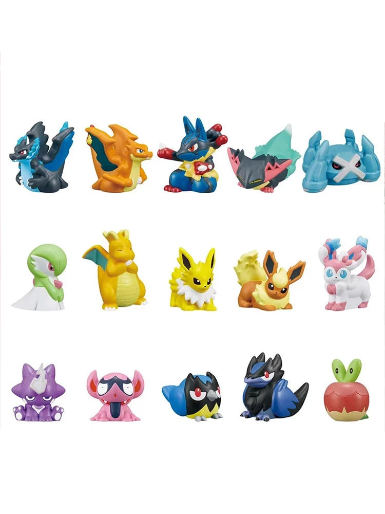 15Pcs/set Genuine Pokemon Pikachu Gengar Mewtwo Charizard Finger Doll Finger Set Decorative Doll Action Figure Model Toys Gift