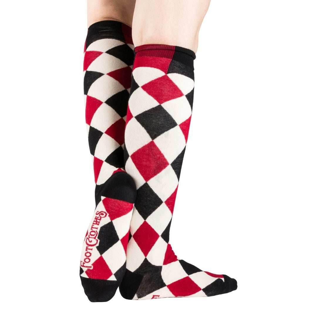 Haunting Harlequin Knee High Socks - 