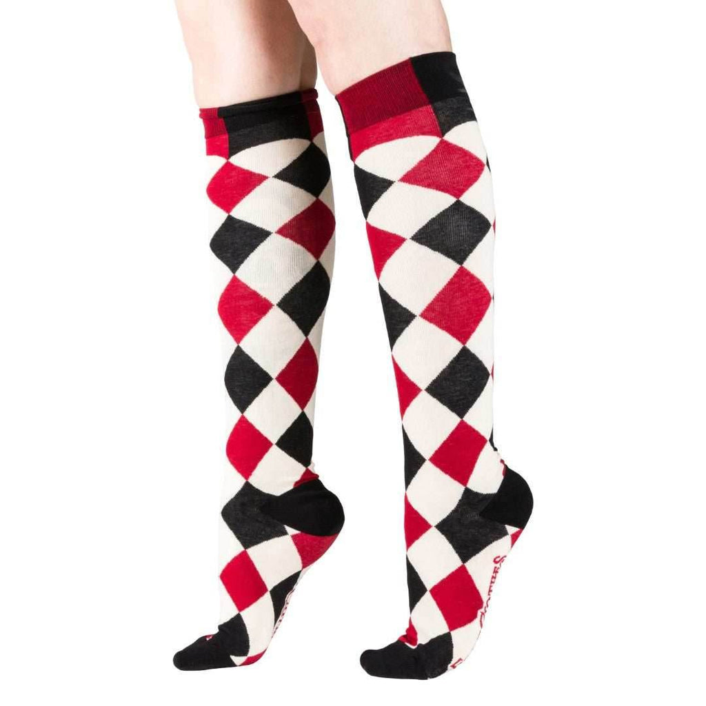 Haunting Harlequin Knee High Socks - 