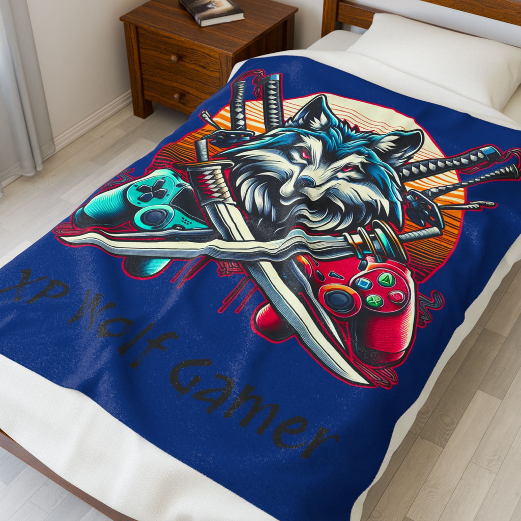 XP Wolf Gamer Plush Blanket(The Symbol of the Gamer)