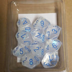 Borealis Icicle /light blue 7-Dice / 16mm / 12mm / 30mm Luminary - Ten d10