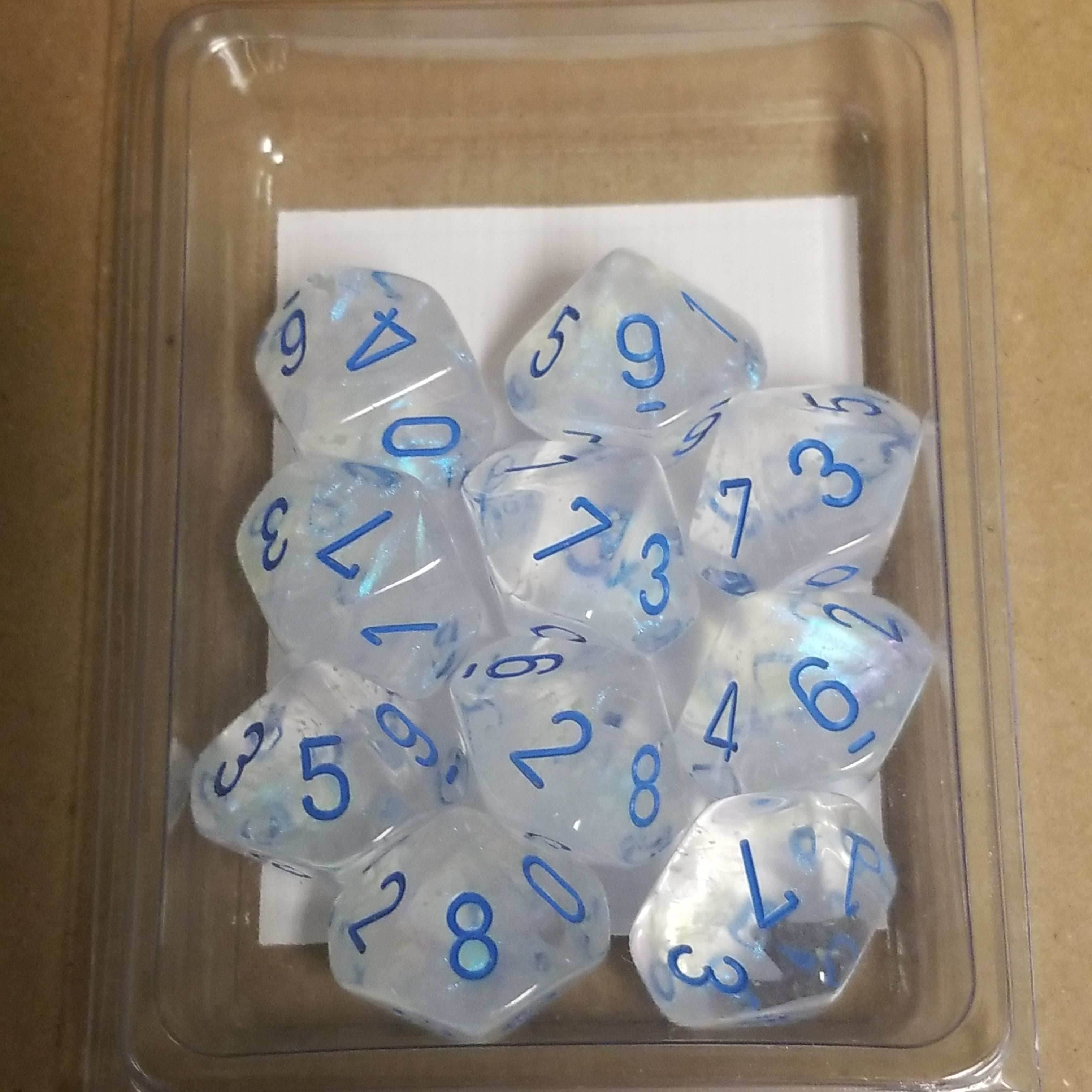 Borealis Icicle /light blue 7-Dice / 16mm / 12mm / 30mm Luminary - Ten d10
