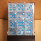 Borealis Icicle /light blue 7-Dice / 16mm / 12mm / 30mm Luminary - 12mm Block