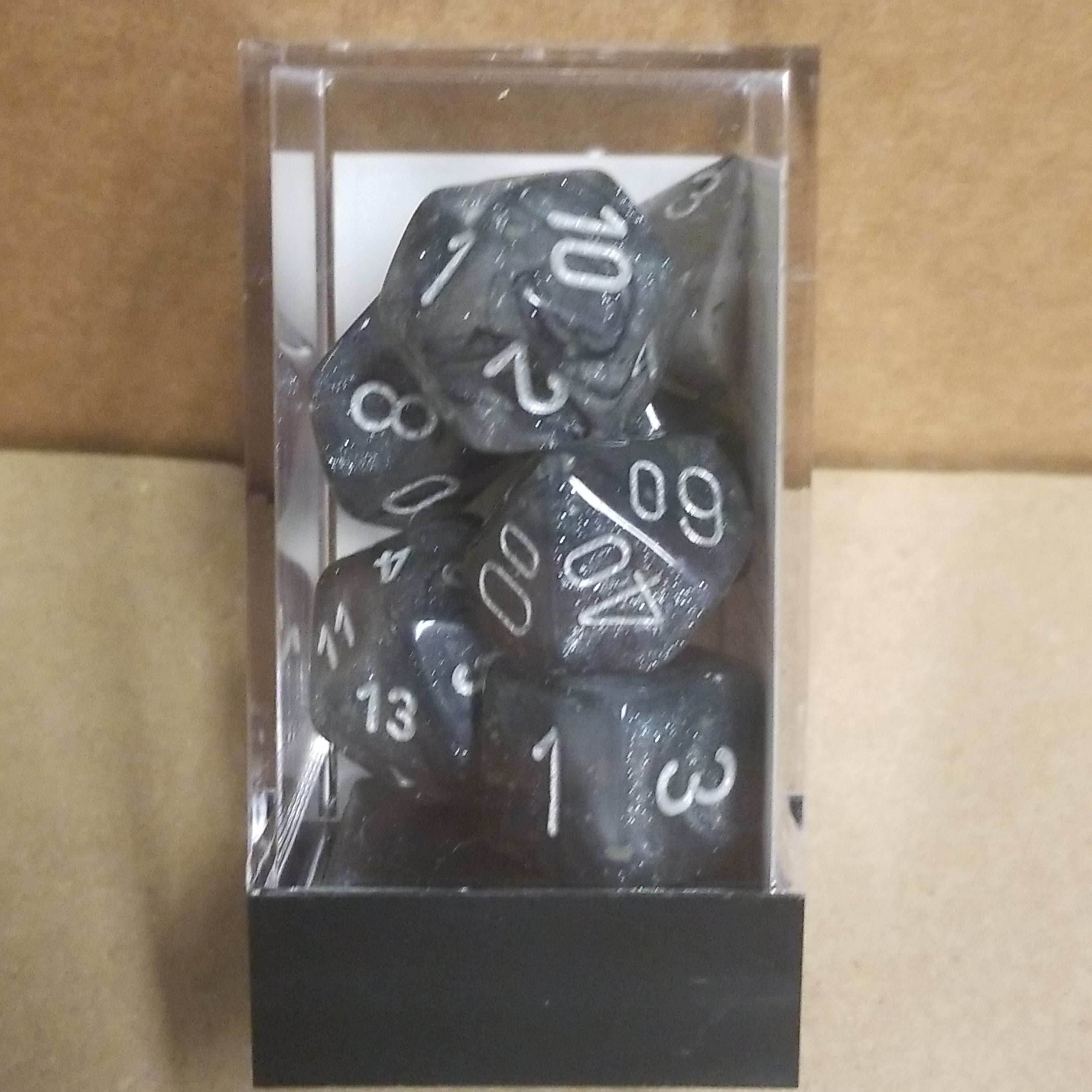 Borealis Light Smoke/silver 7-Dice / 16mm / 12mm / 30mm Luminary - 7-Dice