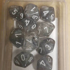 Borealis Light Smoke/silver 7-Dice / 16mm / 12mm / 30mm Luminary - Ten d10