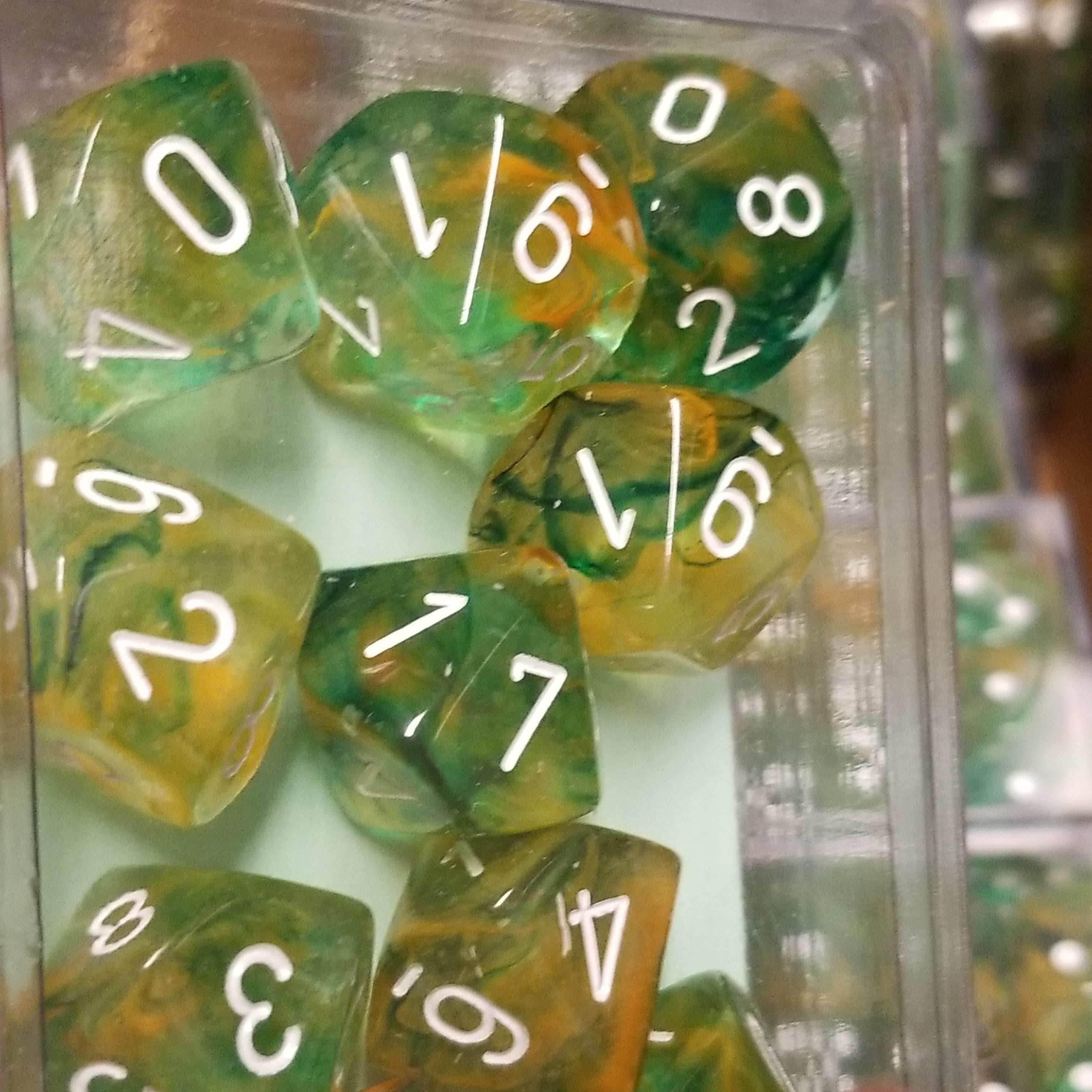Nebula Spring/white Luminary 7-Dice/16mm/12mm/30mm/Ten10's - Ten 10's