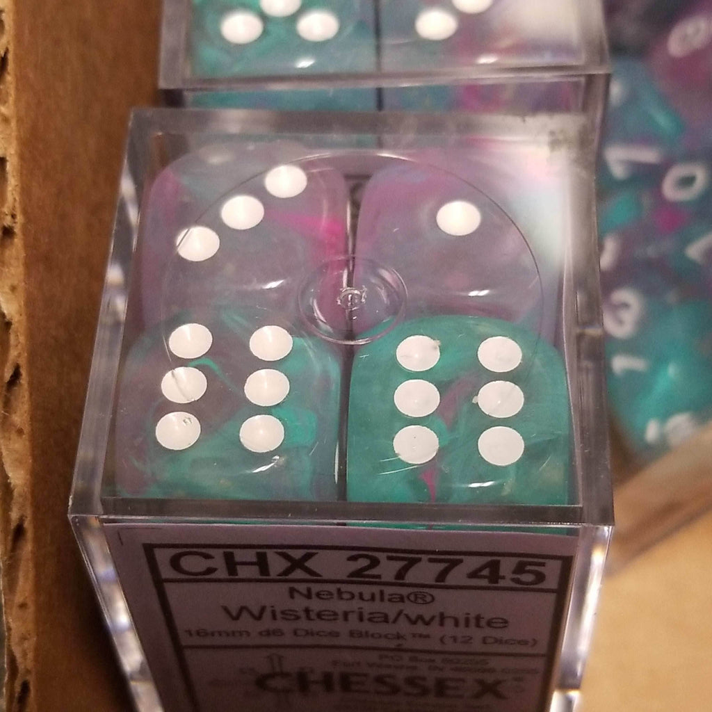 Nebula Wisteria Blue/Purple Luminary 7-Dice/16mm/12mm/30mm/Ten10's - 16mm Block