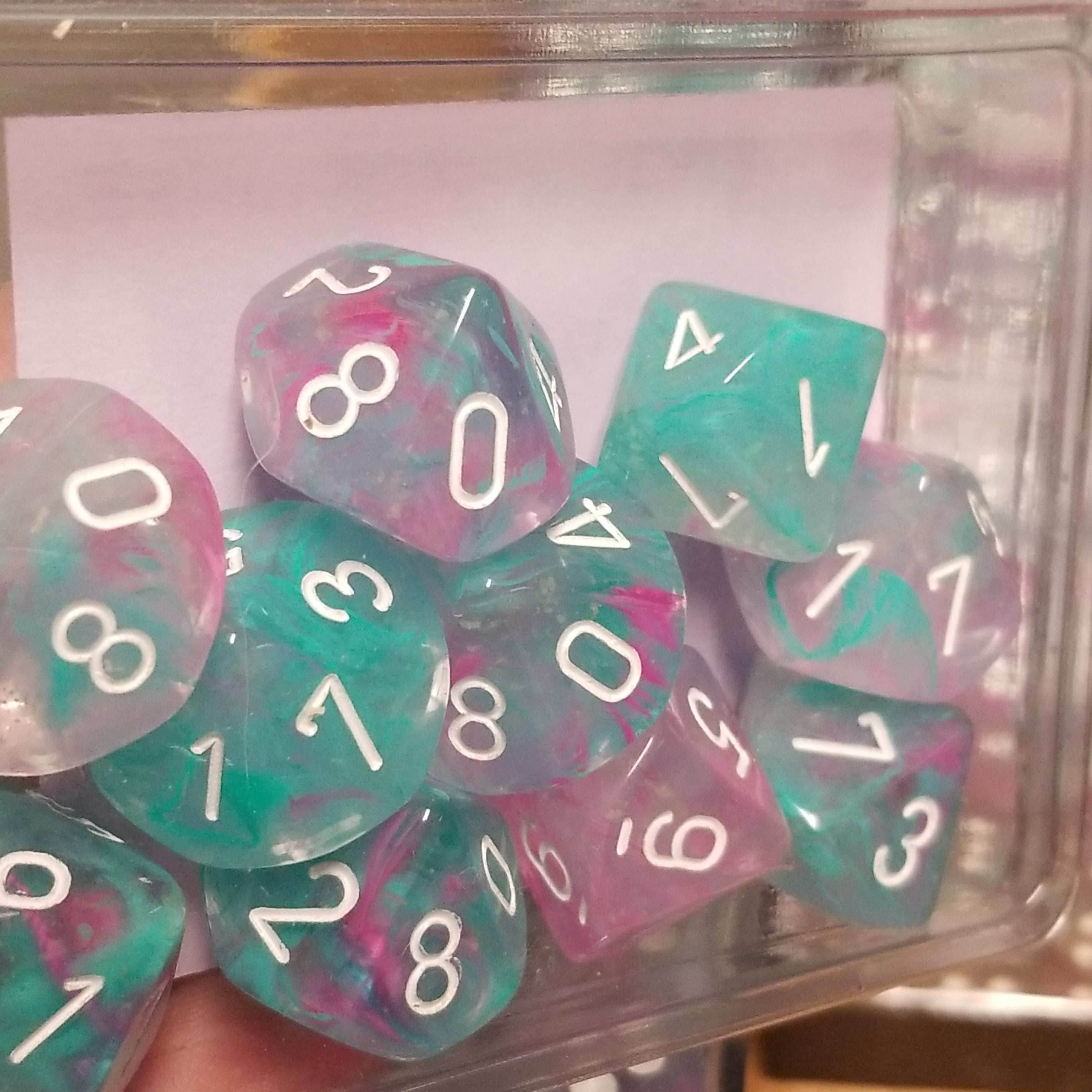 Nebula Wisteria Blue/Purple Luminary 7-Dice/16mm/12mm/30mm/Ten10's - Ten 10's