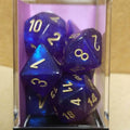 Borealis Royal Purple/gold 7-Dice / 16mm / 12mm /30mm Luminary - 7-Dice