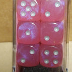 Borealis Pink/silver 7-Dice / 16mm / 12mm / 30mm Luminary - 16mm Block