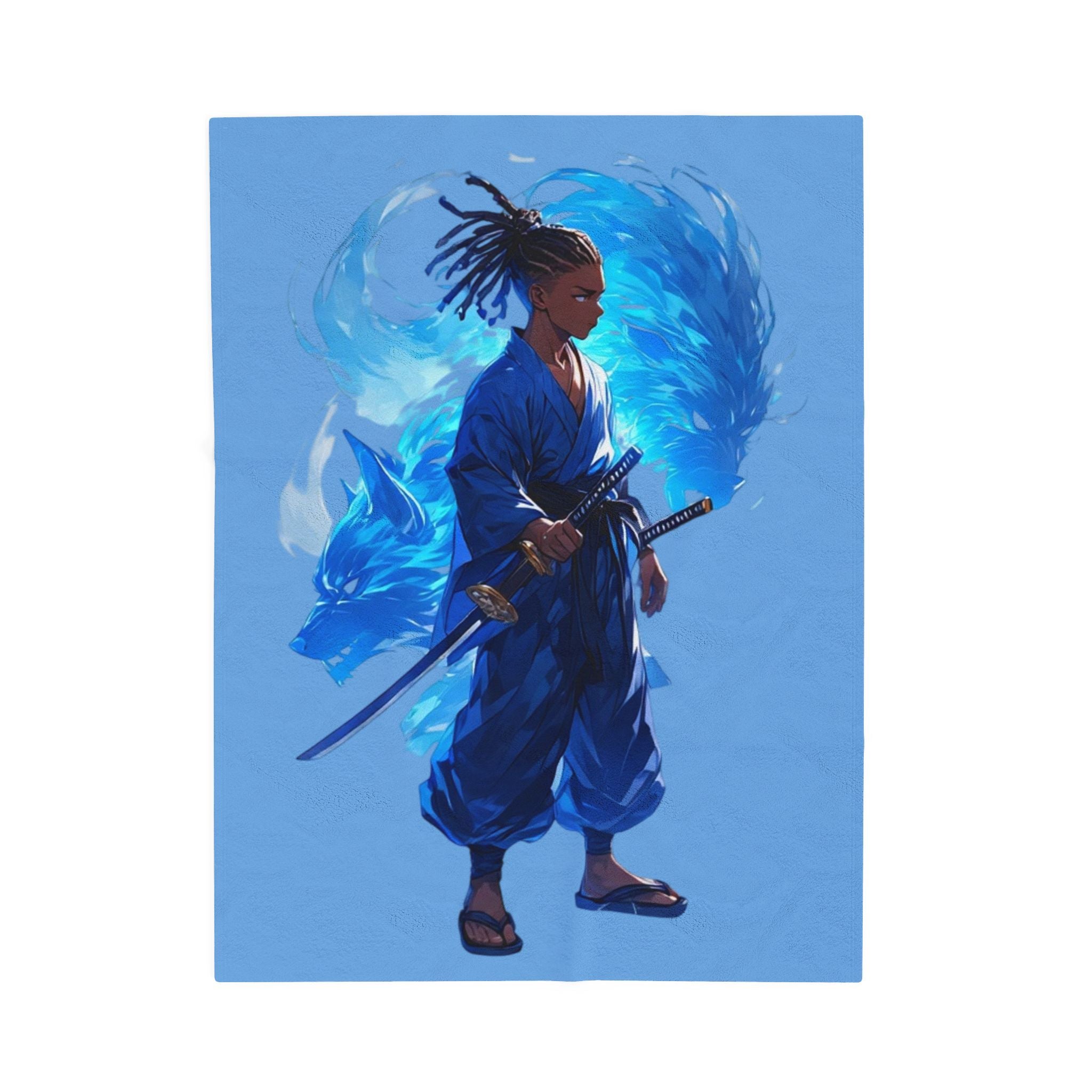 Wolf Warrior Plush Blanket