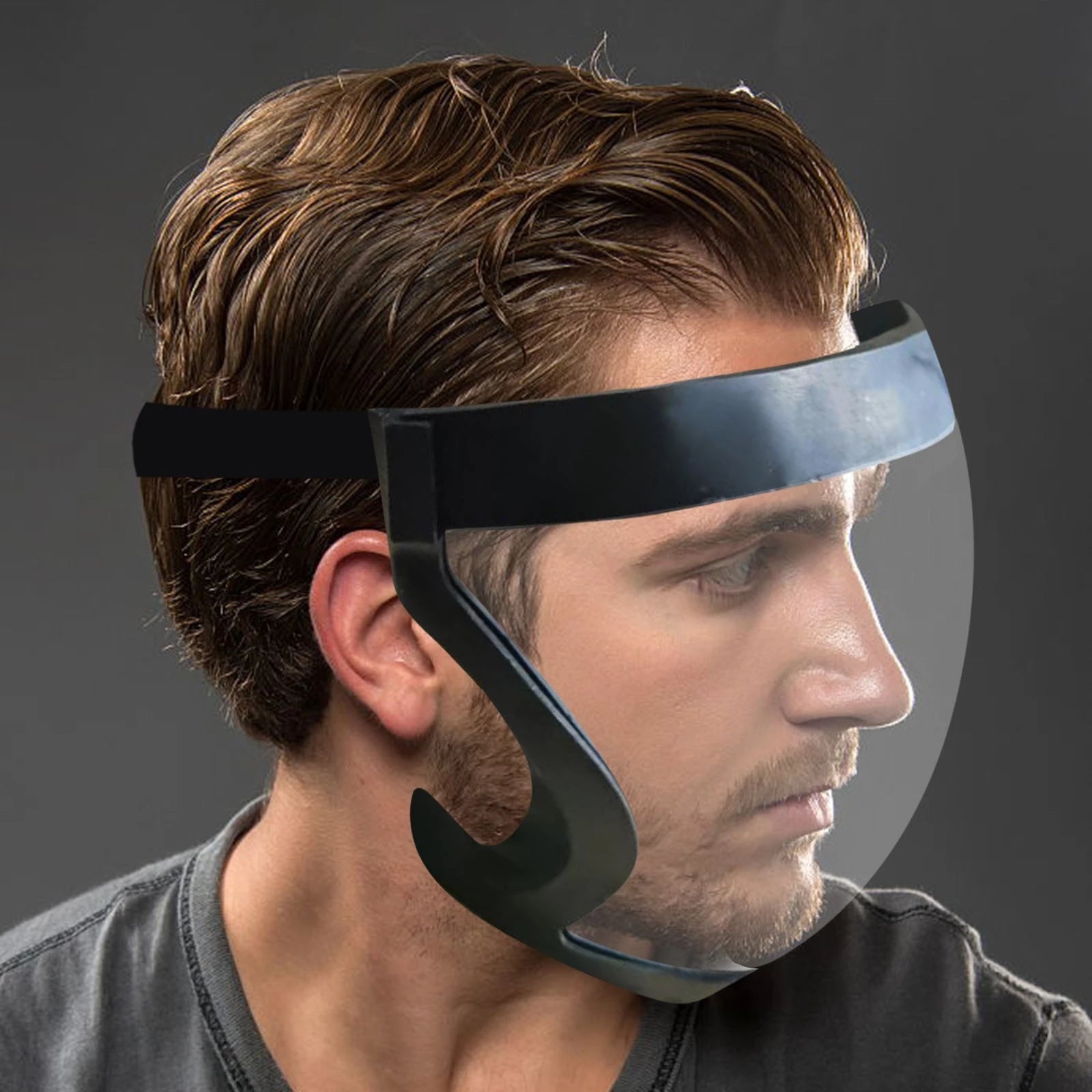 Full face mask transparent sports mask with edging