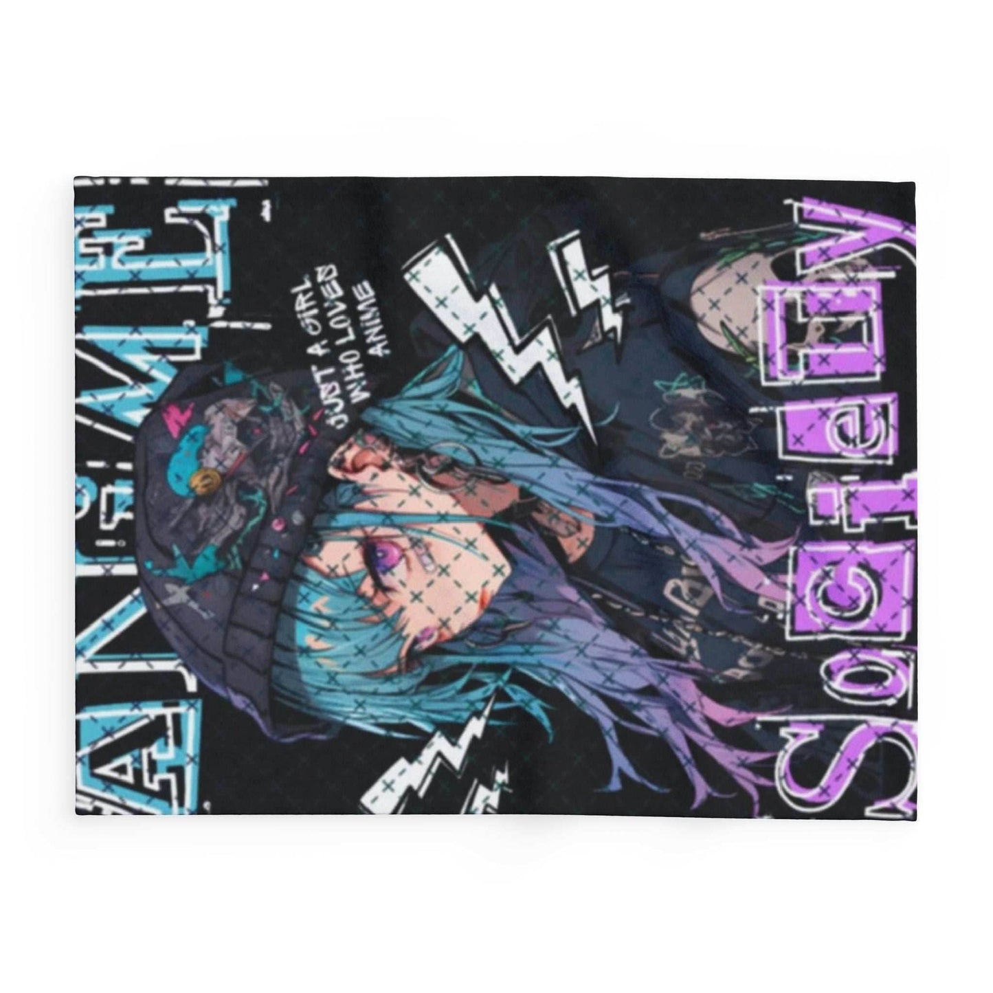 Anime Society Fleece Blanket, Cozy Throw Blanket, Warm Blanket, Gift for Anime Lovers, Home Decor, Bedroom Accessories - 30'' × 40''