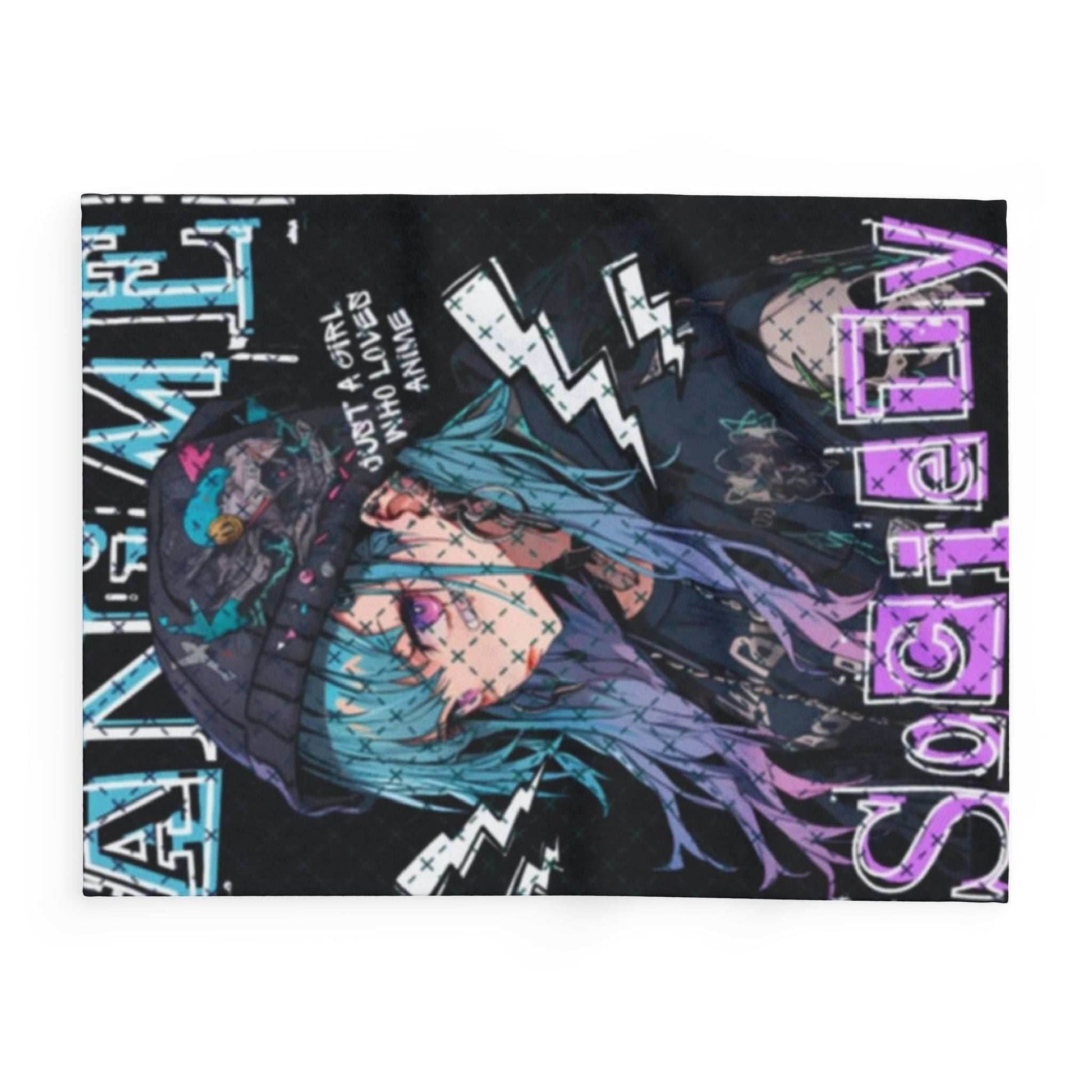 Anime Society Fleece Blanket, Cozy Throw Blanket, Warm Blanket, Gift for Anime Lovers, Home Decor, Bedroom Accessories - 30'' × 40''