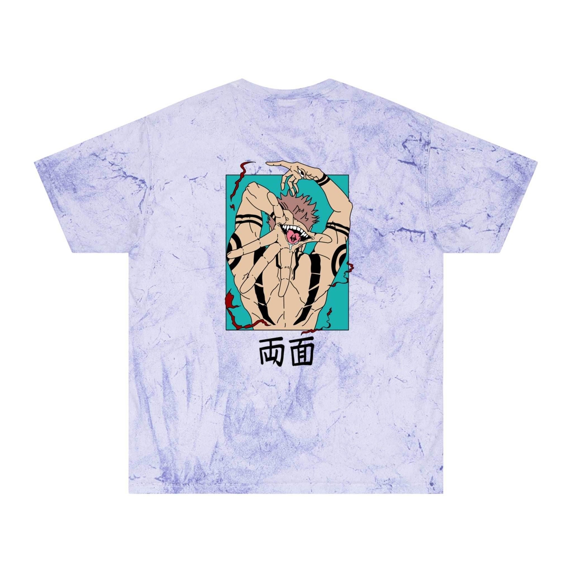 Sukuna x Itadori Retro Comfort Colors® Color Blast Unisex Anime Tee - Purple / S