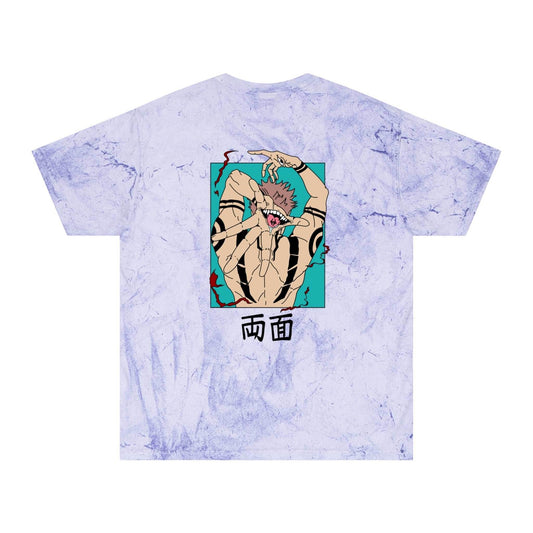 Sukuna x Itadori Retro Comfort Colors® Color Blast Unisex Anime Tee - Purple / S