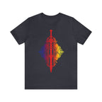 Sunset Ombre Dragon and Sword Shirt - Heather Navy / S