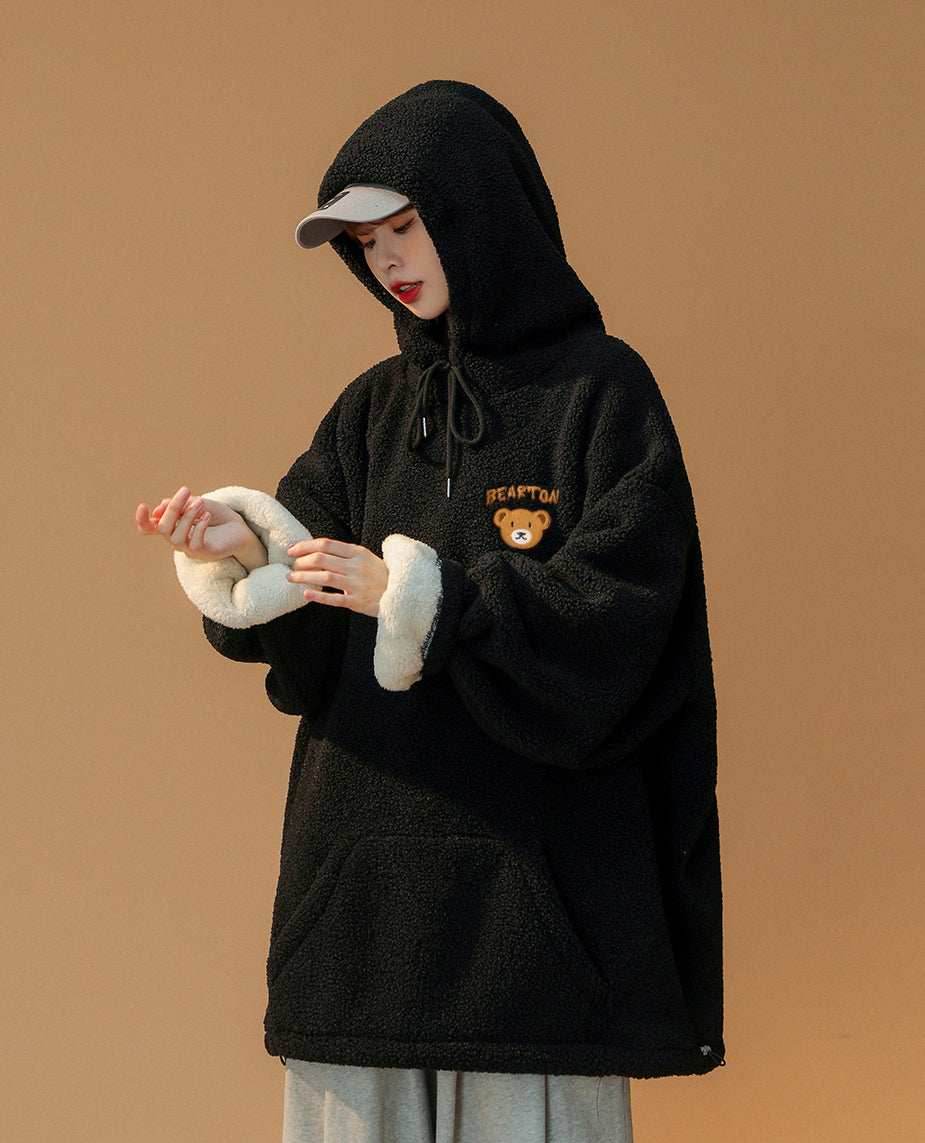 Women's Furry Teddy Bear Hoodie - White / S