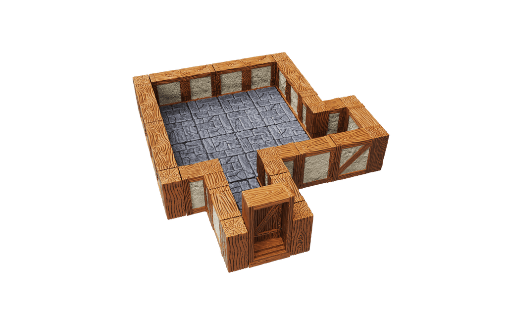 WarLock Tiles: Expansion Pack - 1 in. Town & Village Straight Walls - 