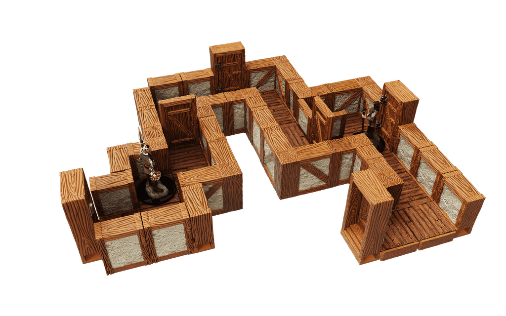 WarLock Tiles: Expansion Pack - 1 in. Town & Village Straight Walls - 