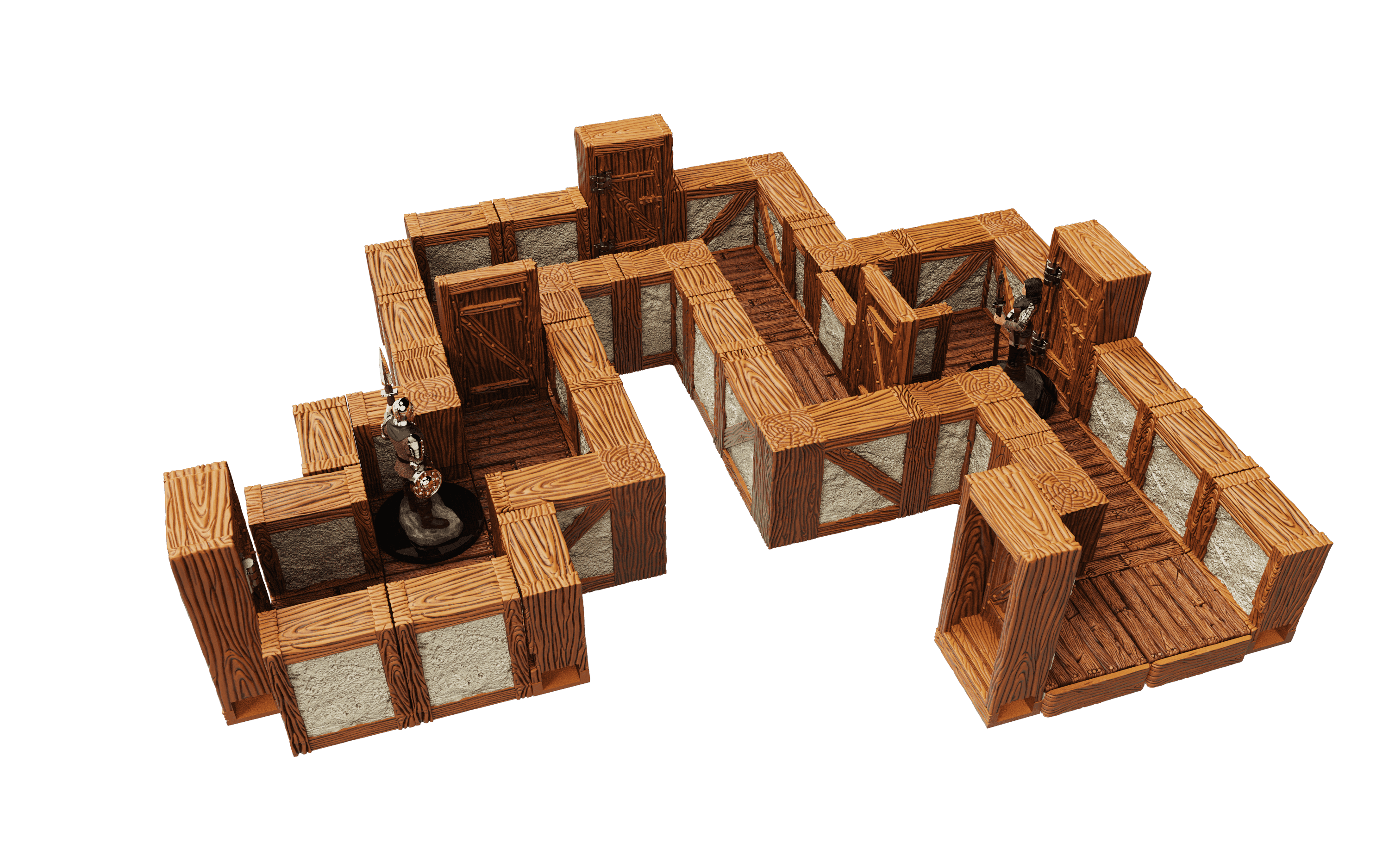 WarLock Tiles: Expansion Pack - 1 in. Town & Village Straight Walls - 