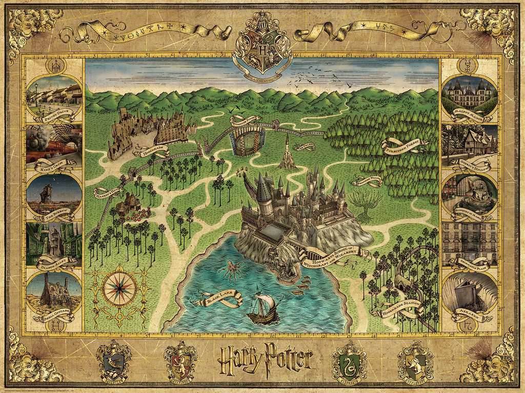Puzzle: Harry Potter Hogwarts Map - 